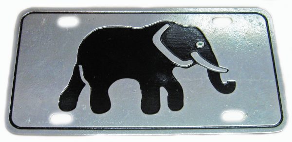 The Pewter Elephant Car Tag