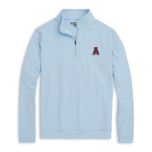 Peter Millar Light Blue Mini Stripe Vault"A" Perth Pullover