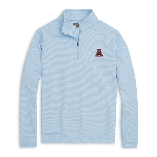 Peter Millar Light Blue Mini Stripe Vault"A" Perth Pullover