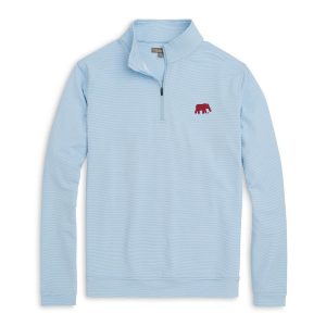 Peter Millar Light Blue Mini Stripe Elephant Perth Pullover