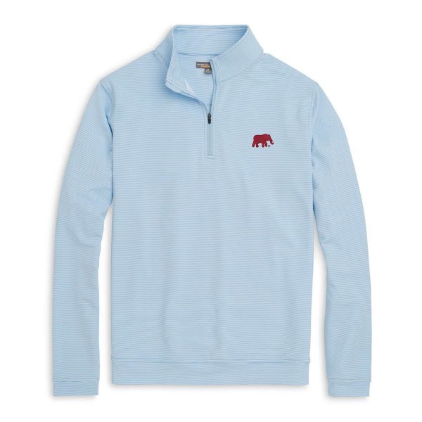 Peter Millar Light Blue Mini Stripe Elephant Perth Pullover