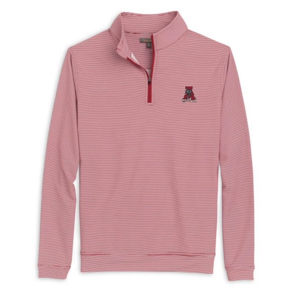Peter Millar Crimson Mini Stripe Vault “A” Perth Pullover