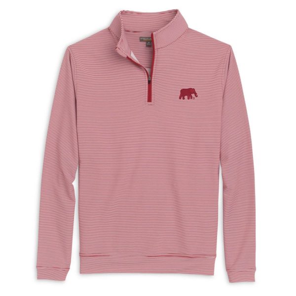 Peter Millar Crimson Mini Stripe Elephant Perth Pullover