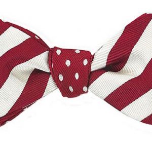 The University Dot/Bar Stripe Reversible Bow Tie