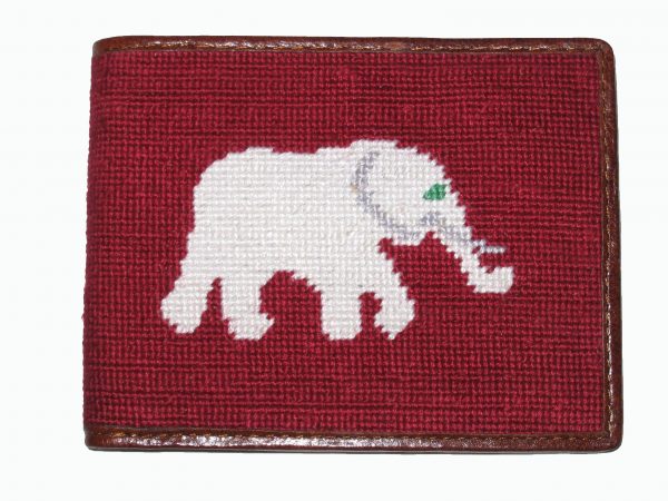 Smathers & Branson Elephant Needlepoint Bi-Fold Wallet