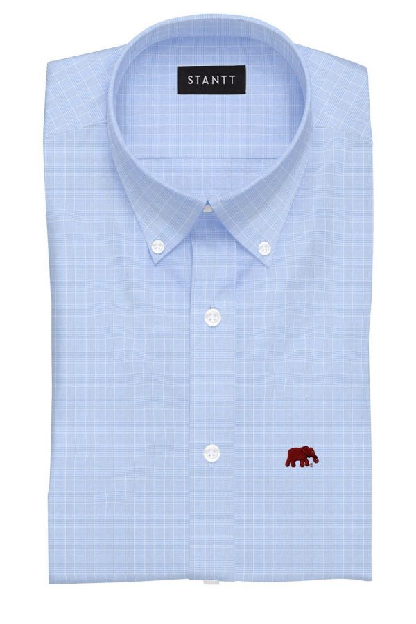 Light Blue Mini Prince of Wales Check Elephant Sportshirt