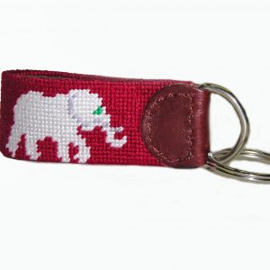 Smathers & Branson Needlepoint Elephant Key Fob
