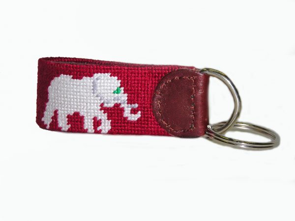 Smathers & Branson Needlepoint Elephant Key Fob