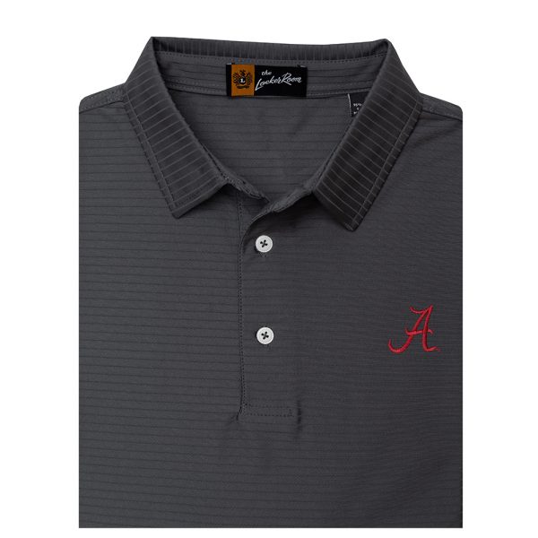 Locker Room Charcoal Dri-Way Textured Script "A" Knit