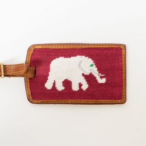 Smathers & Branson Needlepoint Elephant Luggage Tag