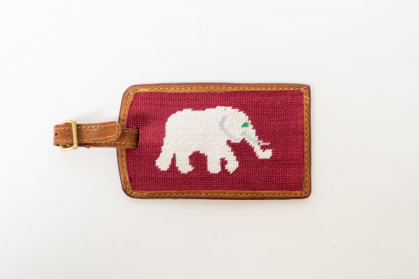 Smathers & Branson Needlepoint Elephant Luggage Tag