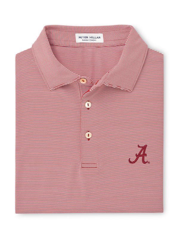 Peter Millar Crimson Jubilee Stripe Script "A" Knit