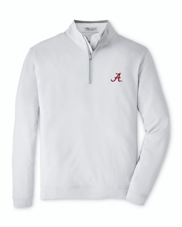 Peter Millar Light Grey Script "A" Perth Pullover