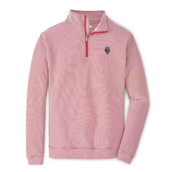 Peter Millar Crimson Mini Stripe Standing Elephant Perth Pullover