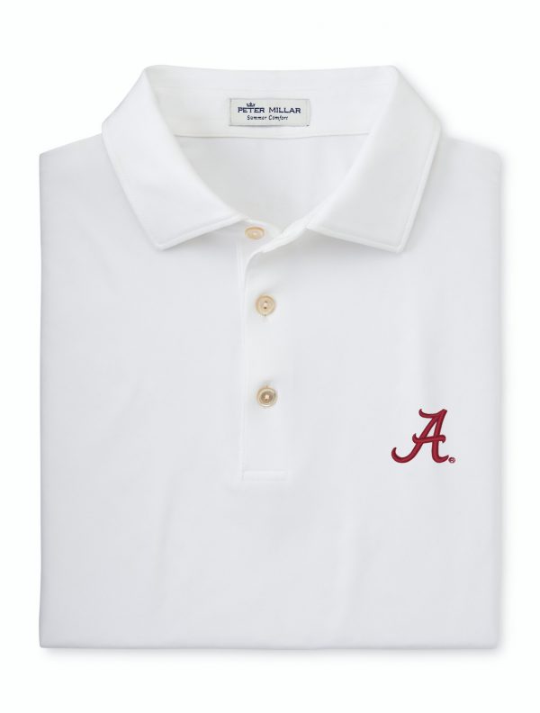 Peter Millar White Script "A" Performance Knit