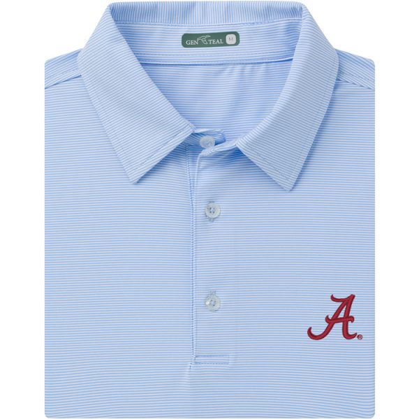 GenTeal Light Blue Pinstripe Script "A" Knit