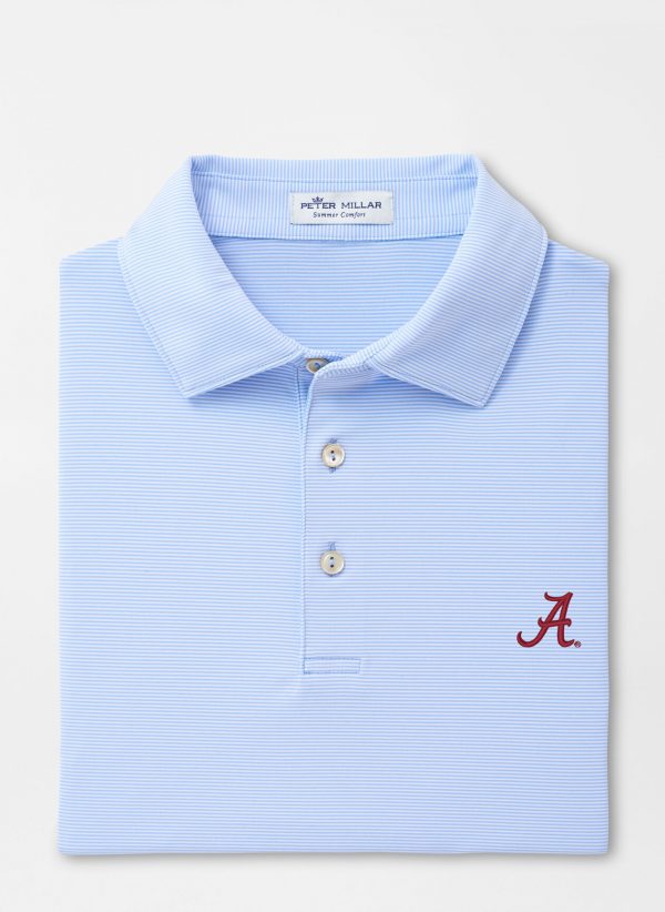 Peter Millar Light Blue Jubilee Stripe Script "A" Knit