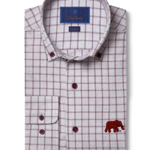 David Donahue Grey Melange Check Elephant Shirt