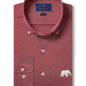 David Donahue Merlot Oxford Knit Elephant Shirt