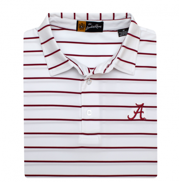 White Saturday Stripe Script "A" Knit