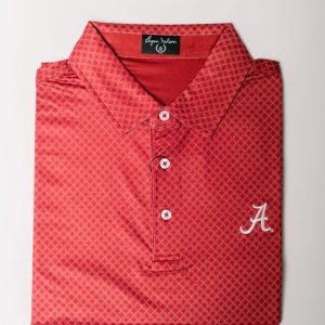 Crimson Geometric Script "A" Knit