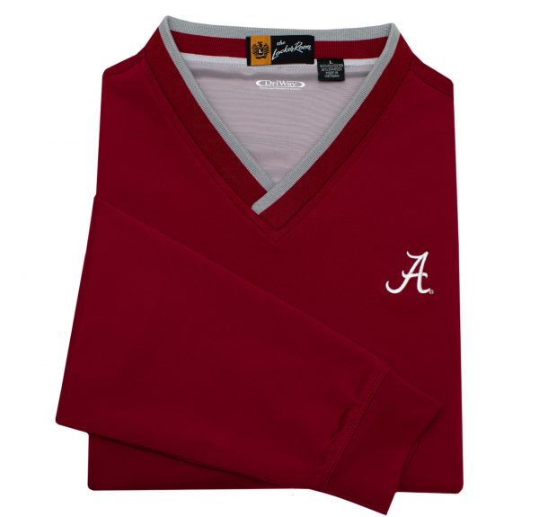 Crimson V-Neck Script "A" Pullover