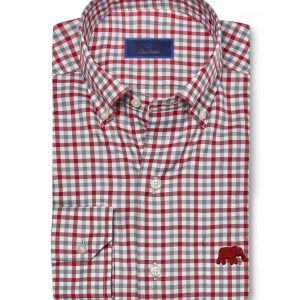 David Donahue Crimson and Grey Check Elephant Sportshirt