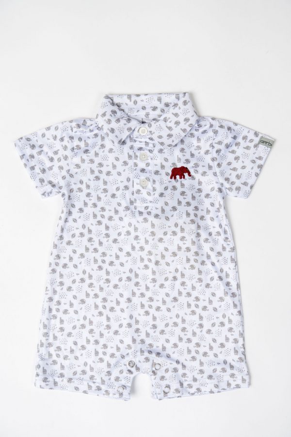 INFANT Grey Gameday Elephant Onesie