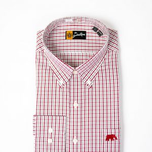 Crimson and Charcoal Tattersall Twill Elephant Sportshirt