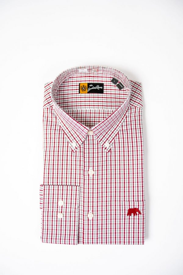 Crimson and Charcoal Tattersall Twill Elephant Sportshirt