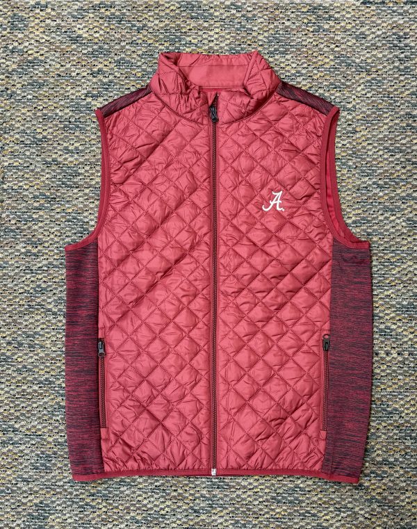 Locker Room Crimson Quilted Script "A" Vest