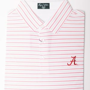 White Double Stripe Script "A" Knit