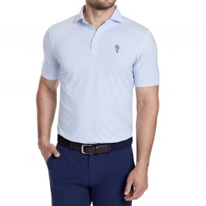 Jasons Holderness & Bourne Blue Wilcox Pattern Knit Shirt