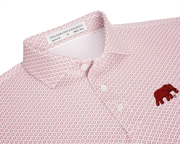 Holderness & Bourne White/Crimson Warren Elephant Knit