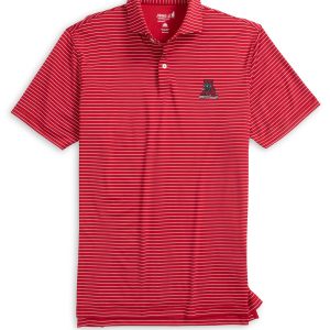 Johnnie-O Crimson Beau Stripe Vault "A" Knit