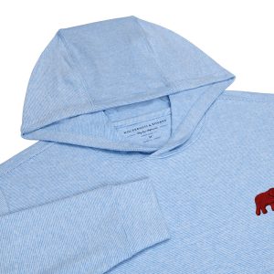 Holderness & Bourne Light Blue Hamilton Stripe Elephant Hoodie