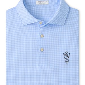 Jasons Peter Millar Light Blue Border Print Polo