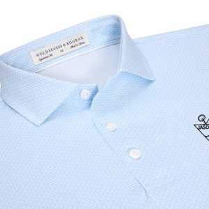 Jasons Holderness & Bourne Blue Hanover Print Polo