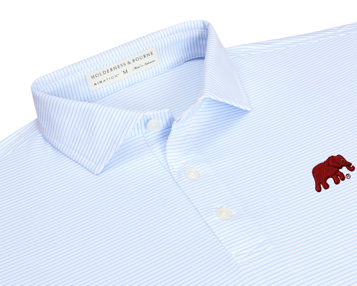 Holderness & Bourne Blue Upton Stripe Elephant Polo